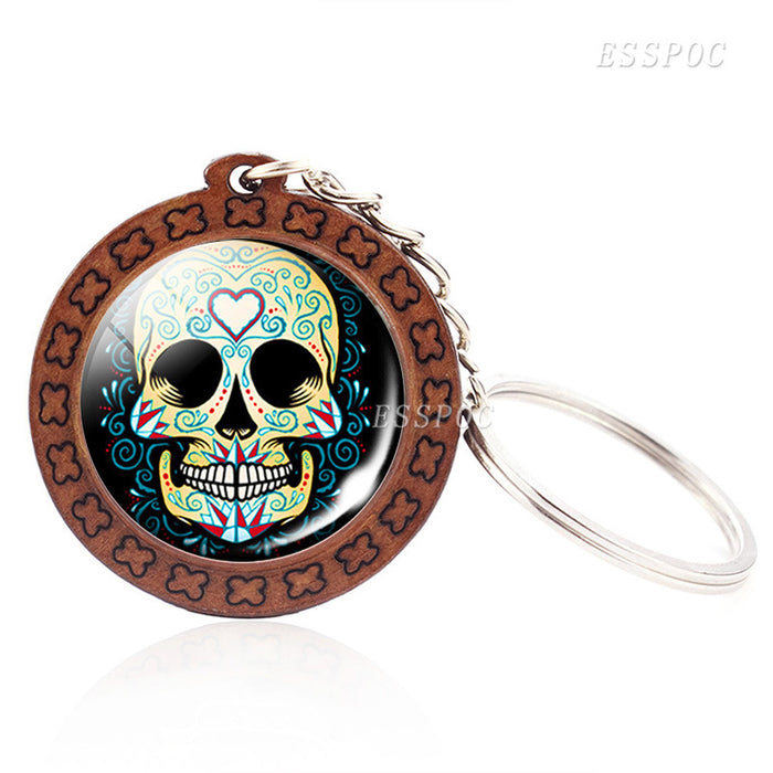 Wholesale Candy Skull Keychain Halloween Exotic MOQ≥2 JDC-KC-ZaoY004