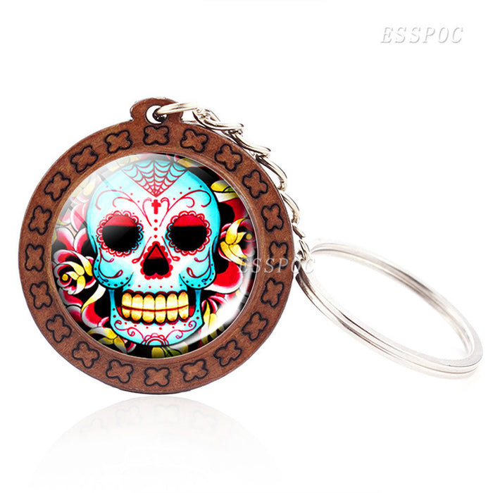 Wholesale Candy Skull Keychain Halloween Exotic MOQ≥2 JDC-KC-ZaoY004