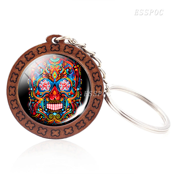 Wholesale Candy Skull Keychain Halloween Exotic MOQ≥2 JDC-KC-ZaoY004