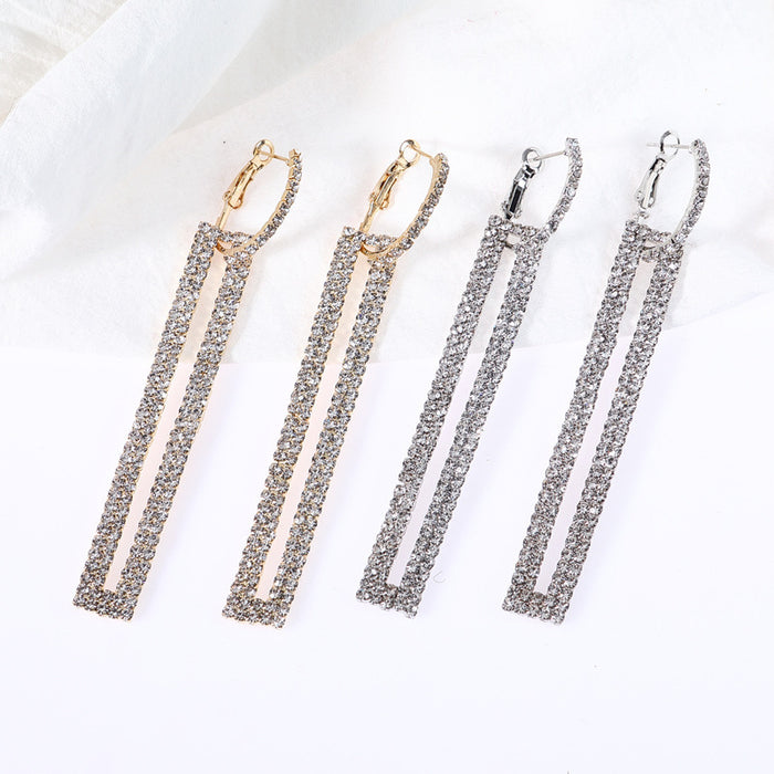 Jewelry WholesaleWholesale diamond-set long crystal cutout geometry rectangular earrings JDC-ES-Saip047 Earrings 赛蒲 %variant_option1% %variant_option2% %variant_option3%  Factory Price JoyasDeChina Joyas De China