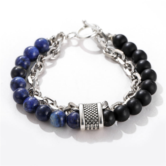 Wholesale Frosted Stone Chain Men's Bracelet JDC-BT-ZhuJ019