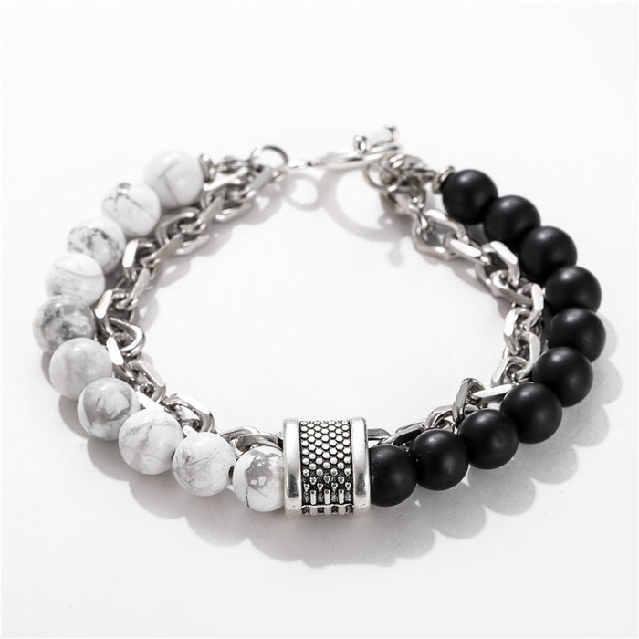 Wholesale Frosted Stone Chain Men's Bracelet JDC-BT-ZhuJ019