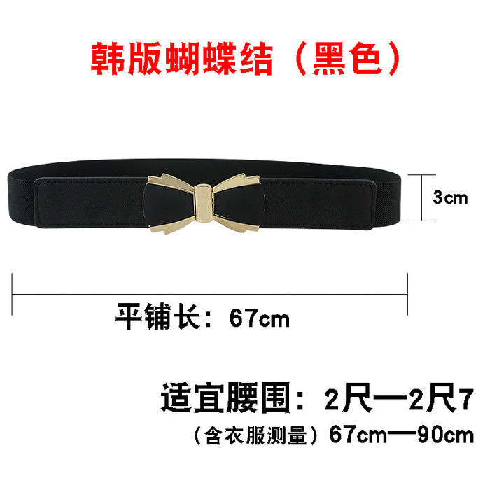 Wholesale Woven fabric Black Stretch Slim Belt Belt for Women JDC-WB-JLL001