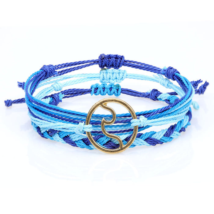 Jewelry WholesaleWholesale Boho Wax Thread Braided Wave Bracelet JDC-BT-Yiye007 Bracelet 益烨 %variant_option1% %variant_option2% %variant_option3%  Factory Price JoyasDeChina Joyas De China