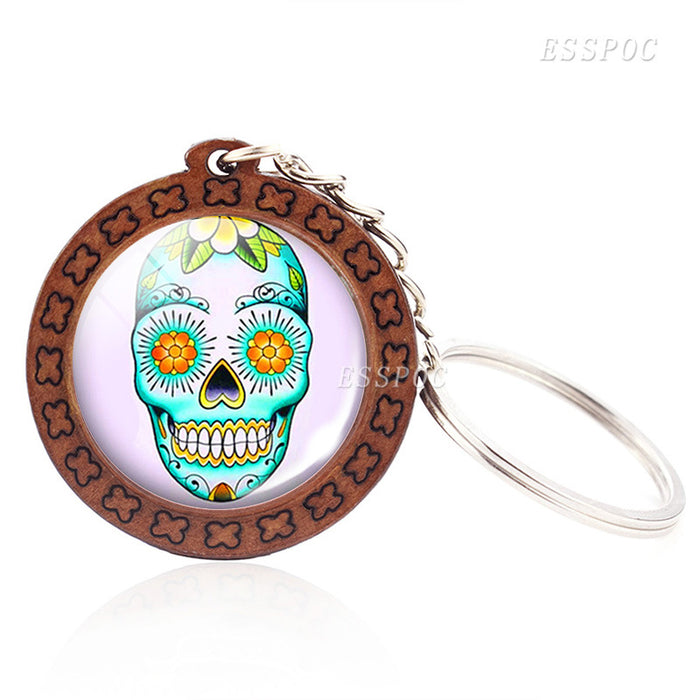 Wholesale Candy Skull Keychain Halloween Exotic MOQ≥2 JDC-KC-ZaoY004