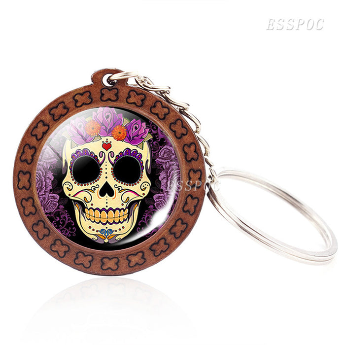 Wholesale Candy Skull Keychain Halloween Exotic MOQ≥2 JDC-KC-ZaoY004