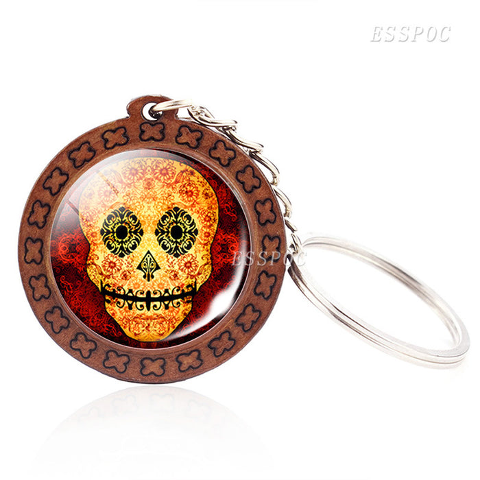 Wholesale Candy Skull Keychain Halloween Exotic MOQ≥2 JDC-KC-ZaoY004