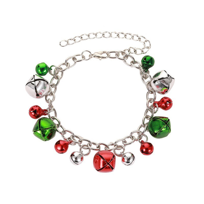 Wholesale Earring Alloy Christmas Colorful Bell Necklace Bracelet Set JDC-ES-A554