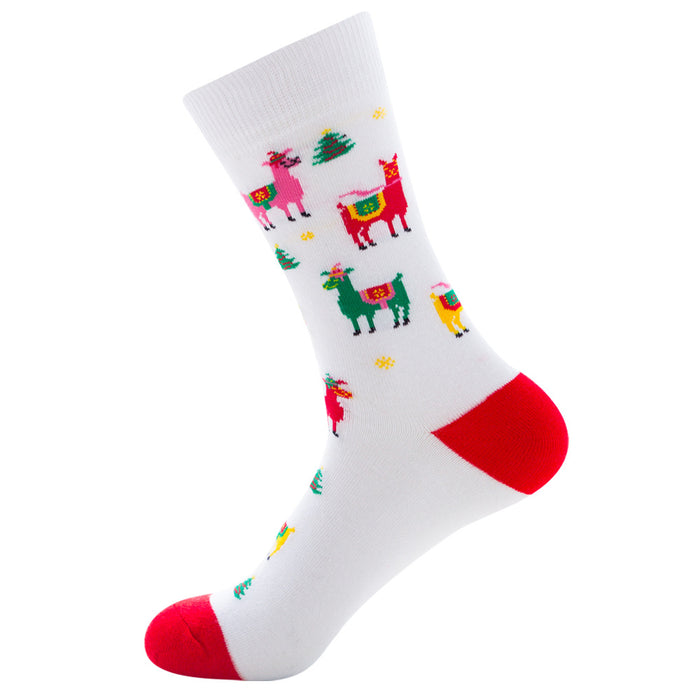 Wholesale Socks Cotton Christmas Old Man Elk Snowflake MOQ≥3 JDC-SK-ZhuoQi003