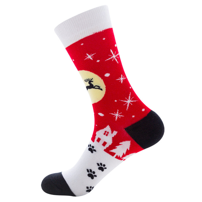 Wholesale Socks Cotton Christmas Old Man Elk Snowflake MOQ≥3 JDC-SK-ZhuoQi003