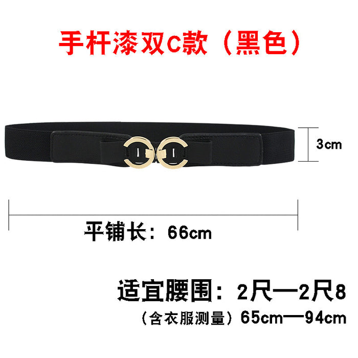 Wholesale Woven fabric Black Stretch Slim Belt Belt for Women JDC-WB-JLL001