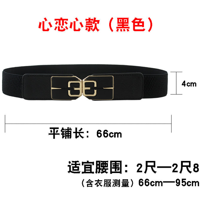 Wholesale Woven fabric Black Stretch Slim Belt Belt for Women JDC-WB-JLL001