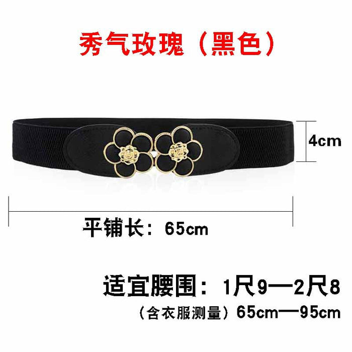 Wholesale Woven fabric Black Stretch Slim Belt Belt for Women JDC-WB-JLL001