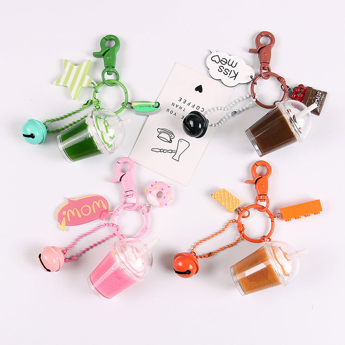 Jewelry WholesaleWholesale Resin Pearl Milk Tea Cup Keychain MOQ≥2 JDC-KC-YiHan015 Keychains 伊菡 %variant_option1% %variant_option2% %variant_option3%  Factory Price JoyasDeChina Joyas De China