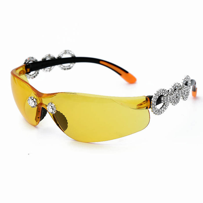 Wholesale Sunglasses PC Frameless Crystal Rhinestone One Piece JDC-SG-GuY005