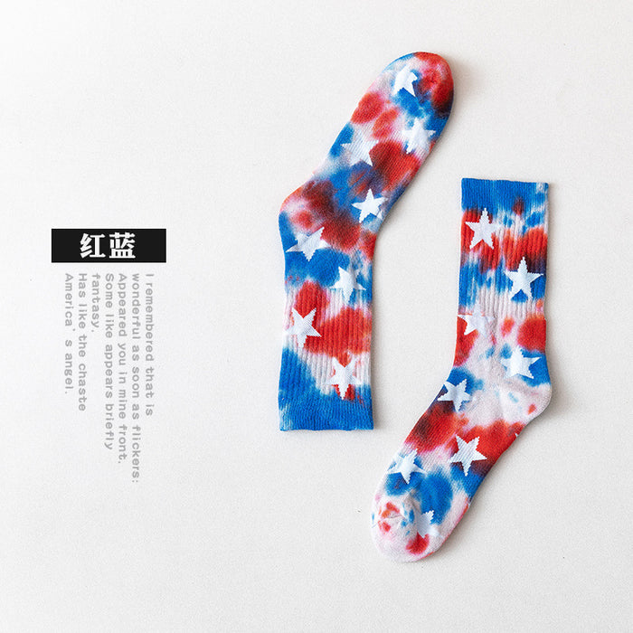 Wholesale Sock Cotton Mid Tube Tie Dye Sweat Absorbing Trend JDC-SK-JSD014