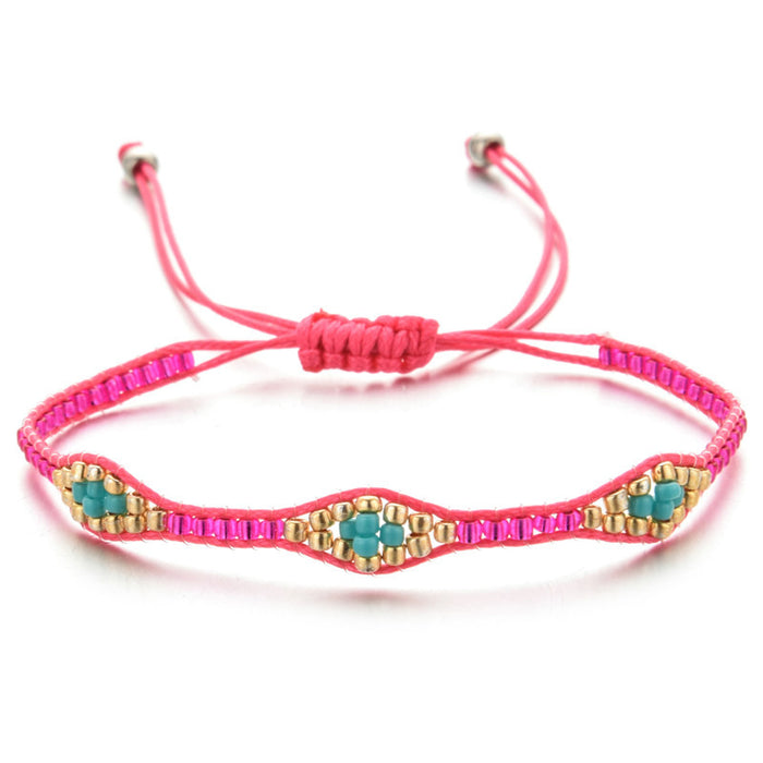 Wholesale Rice Beads Wax Thread Braided Adjustable Bracelet JDC-BT-ZheQ018