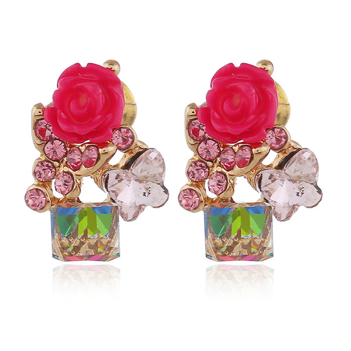 Wholesale Earrings Alloy Exaggerated Crystal Vintage MOQ≥2 JDC-ES-KaiQ061