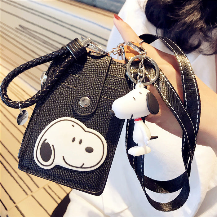 Wholesale girl card holder ultra-thin compact zipper large-capacity cartoon pendant JDC-KC-YCYK007