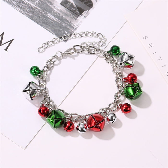 Wholesale Earring Alloy Christmas Colorful Bell Necklace Bracelet Set JDC-ES-A554