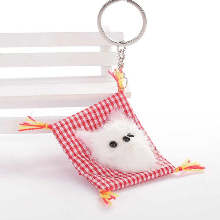 Wholesale Simulation Plush Kitten Keychain Pendant MOQ≥2 JDC-KC-WenJ001