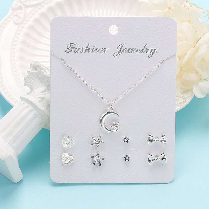 Wholesale Popular Temperament Sweet Necklace Stud Earrings Set JDC-ES-Mdd016