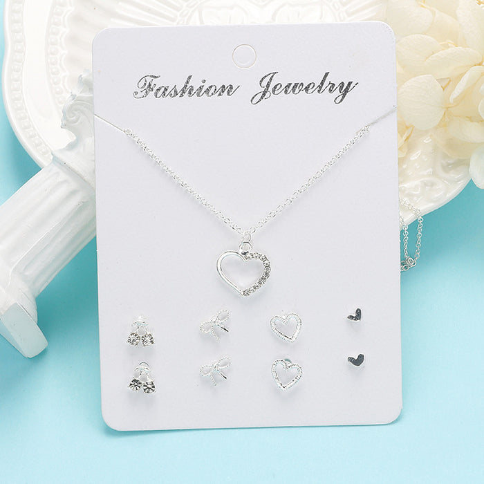 Wholesale Popular Temperament Sweet Necklace Stud Earrings Set JDC-ES-Mdd016