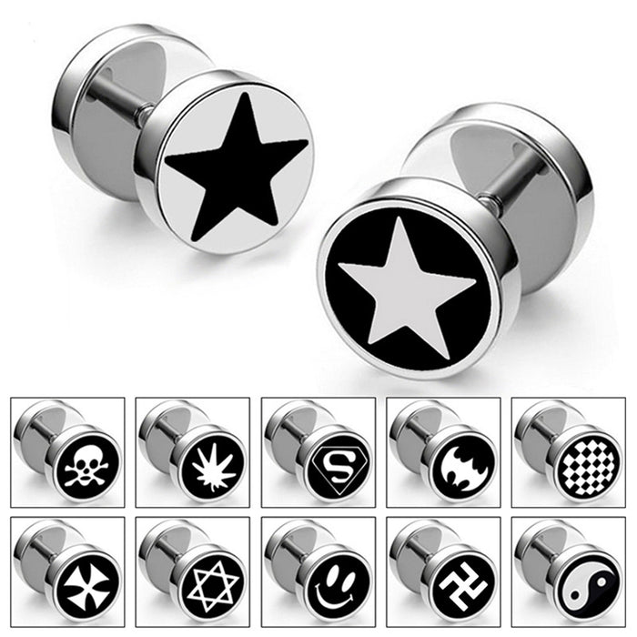 Jewelry WholesaleWholesale Titanium Steel Barbell Single Men's Stud Earrings JDC-ES-GSBSL022 Earrings 宝莎莉娜 %variant_option1% %variant_option2% %variant_option3%  Factory Price JoyasDeChina Joyas De China