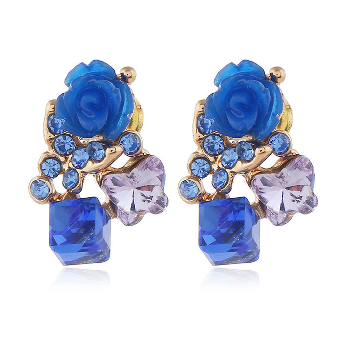 Wholesale Earrings Alloy Exaggerated Crystal Vintage MOQ≥2 JDC-ES-KaiQ061