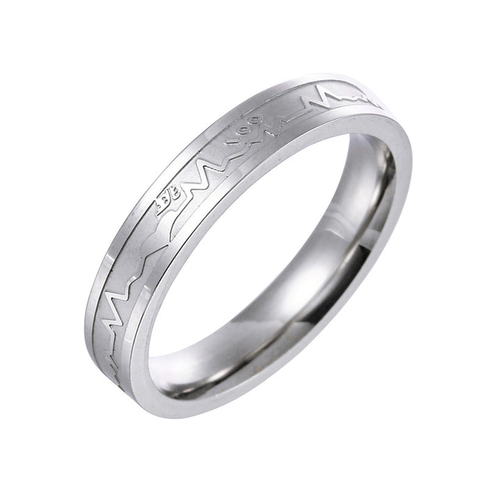 Wholesale Rings Titanium Steel Men ECG Couple MOQ≥2 JDC-RS-ShouM012