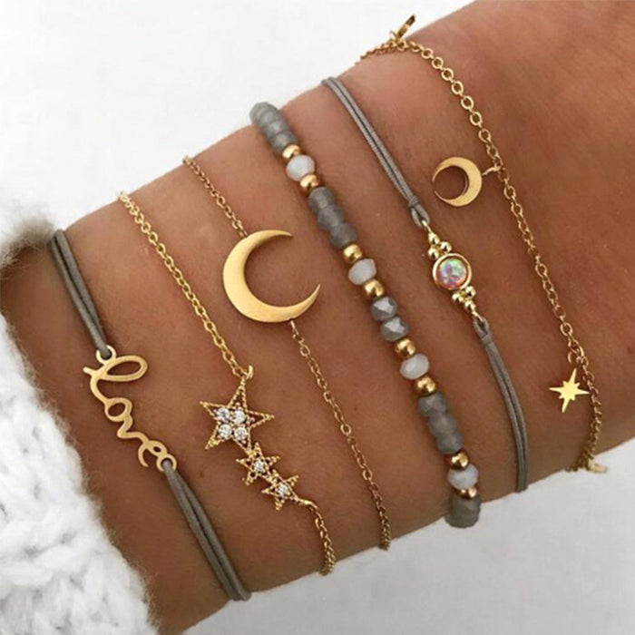 Jewelry WholesaleWholesale alloy star moon Bracelet JDC-BT-DaiR005 Bracelet 黛仁 %variant_option1% %variant_option2% %variant_option3%  Factory Price JoyasDeChina Joyas De China