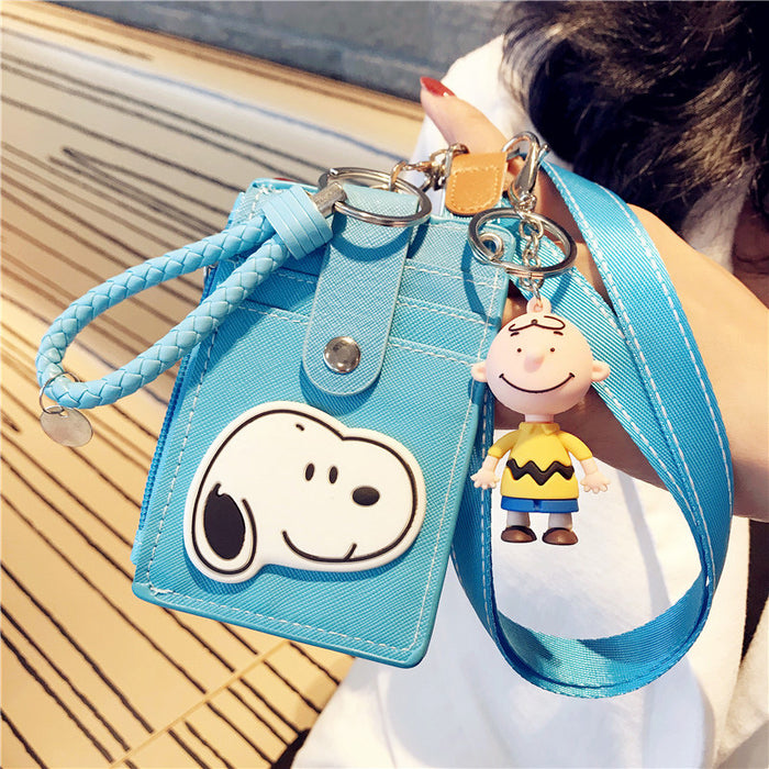 Wholesale girl card holder ultra-thin compact zipper large-capacity cartoon pendant JDC-KC-YCYK007