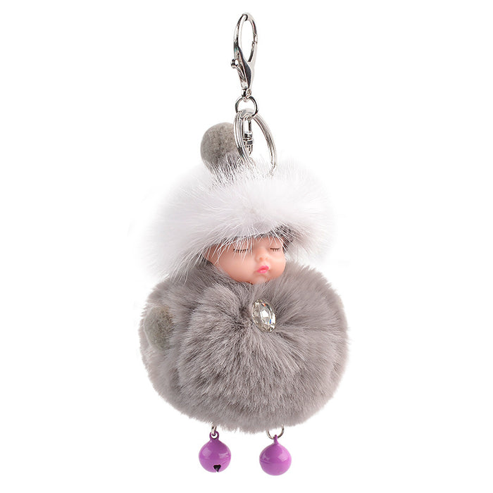 Jewelry WholesaleWholesale mink Plush sleeping cute Hairball keychain JDC-KC-FeiRun056 Keychains 飞润 %variant_option1% %variant_option2% %variant_option3%  Factory Price JoyasDeChina Joyas De China