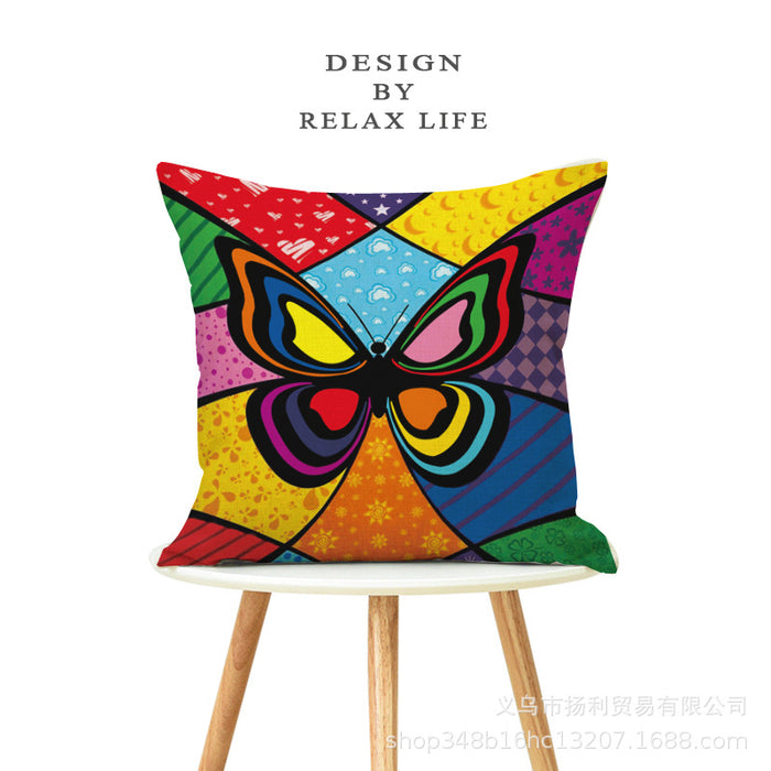 Jewelry WholesaleWholesale color butterfly linen pillow sofa pillowcase MOQ≥3 JDC-PW-Yangli006 Pillowcase 扬利 %variant_option1% %variant_option2% %variant_option3%  Factory Price JoyasDeChina Joyas De China