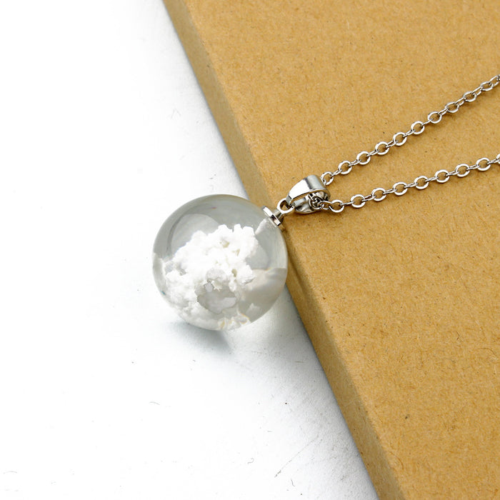 Jewelry WholesaleWholesale transparent blue sky white cloud pattern round resin necklace MOQ≥3 JDC-NE-Juej013 Necklaces 觉际 %variant_option1% %variant_option2% %variant_option3%  Factory Price JoyasDeChina Joyas De China