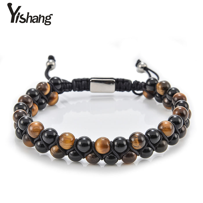 Wholesale Men's Bracelets Natural Stone Beads Volcanic Stone Beads JDC-BT-YiS008