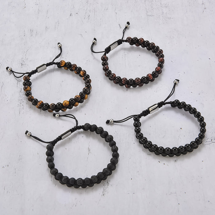 Wholesale Men's Bracelets Natural Stone Beads Volcanic Stone Beads JDC-BT-YiS008