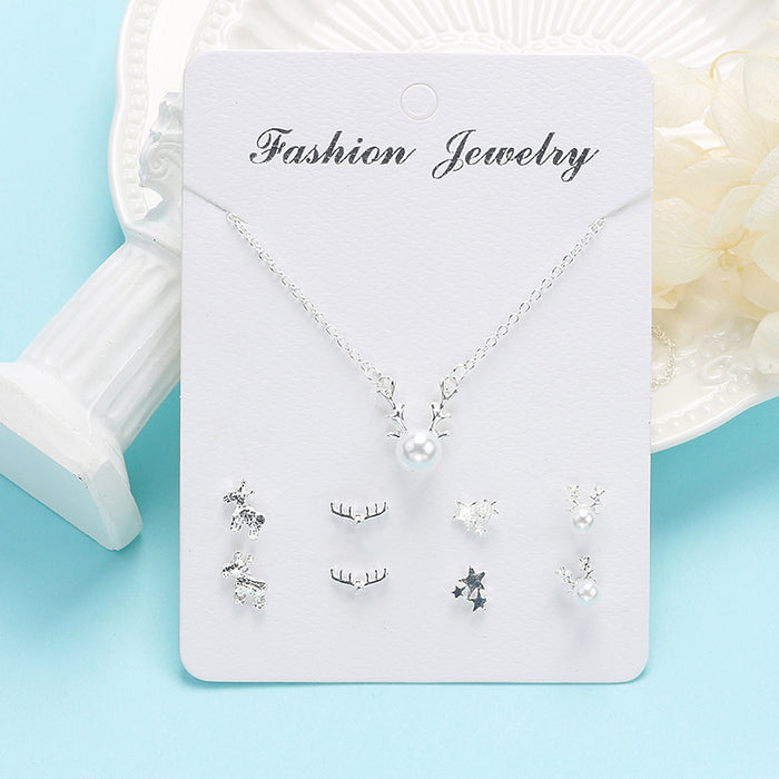 Wholesale Popular Temperament Sweet Necklace Stud Earrings Set JDC-ES-Mdd016