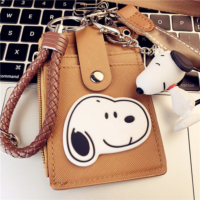 Wholesale girl card holder ultra-thin compact zipper large-capacity cartoon pendant JDC-KC-YCYK007