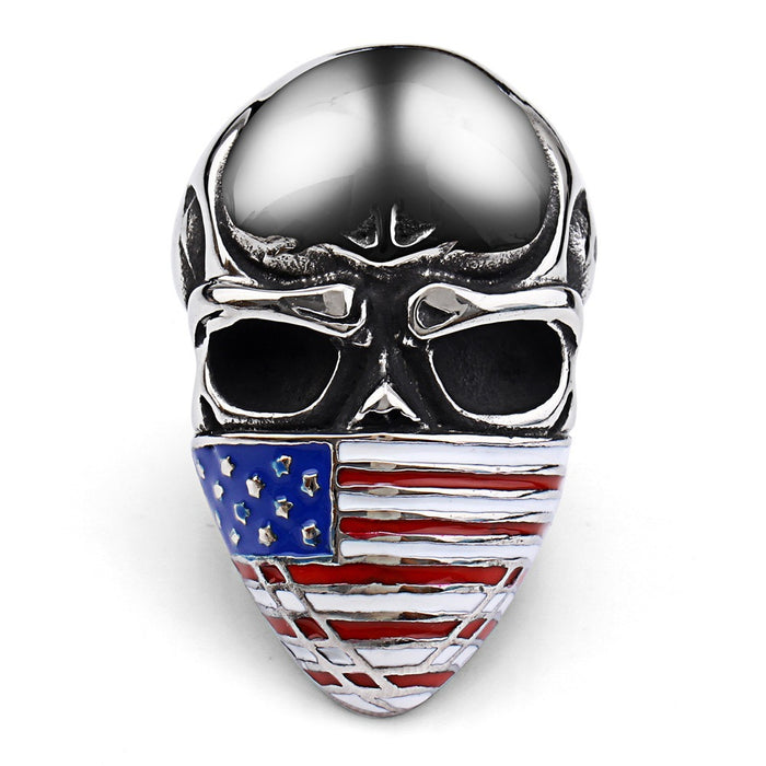 Jewelry WholesaleWholesale 4th of July Independence Day Skull Alloy Men's Ring JDC-RS-ShaK001 Rings 沙开 %variant_option1% %variant_option2% %variant_option3%  Factory Price JoyasDeChina Joyas De China