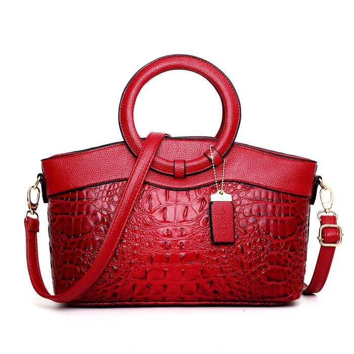 Wholesale Shoulder Bag PU Crocodile Pattern Ring Diagonal Cross Portable JDC-SD-Gediao002