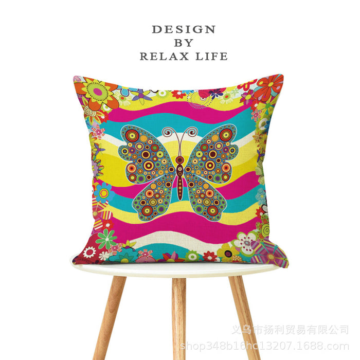 Jewelry WholesaleWholesale color butterfly linen pillow sofa pillowcase MOQ≥3 JDC-PW-Yangli006 Pillowcase 扬利 %variant_option1% %variant_option2% %variant_option3%  Factory Price JoyasDeChina Joyas De China