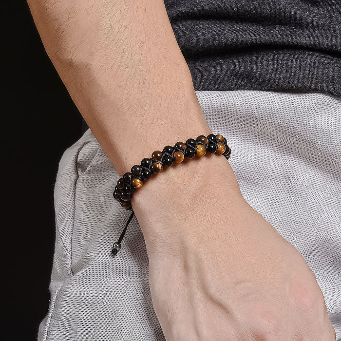 Wholesale Men's Bracelets Natural Stone Beads Volcanic Stone Beads JDC-BT-YiS008