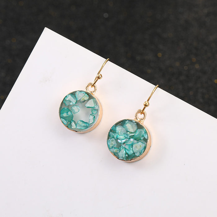 Wholesale Resin Shell Alloy Earrings MOQ≥2 JDC-ES-Zhongn018