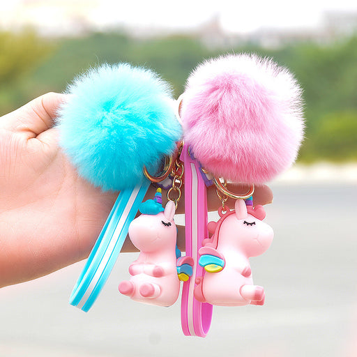 Jewelry WholesaleWholesale Pink Plush Cartoon keychain JDC-KC-FeiRun040 Keychains 飞润 %variant_option1% %variant_option2% %variant_option3%  Factory Price JoyasDeChina Joyas De China