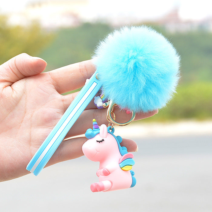 Jewelry WholesaleWholesale Pink Plush Cartoon keychain JDC-KC-FeiRun040 Keychains 飞润 %variant_option1% %variant_option2% %variant_option3%  Factory Price JoyasDeChina Joyas De China