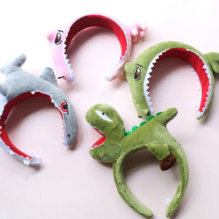 Wholesale two-dimensional funny childish shark headband dinosaur paradise JDC-HD-QiaHan002