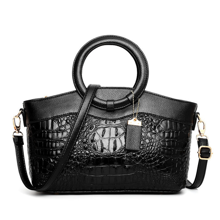 Wholesale Shoulder Bag PU Crocodile Pattern Ring Diagonal Cross Portable JDC-SD-Gediao002