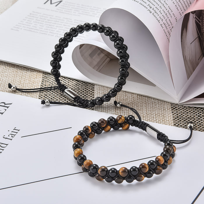 Wholesale Men's Bracelets Natural Stone Beads Volcanic Stone Beads JDC-BT-YiS008