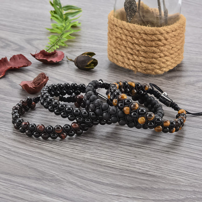 Wholesale Men's Bracelets Natural Stone Beads Volcanic Stone Beads JDC-BT-YiS008